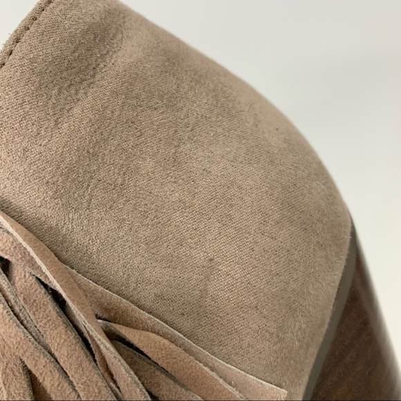 Carlos Santana Tempe Leather Western Stacked Heel Ankle Boots Fringe Detail - Picture 12 of 16